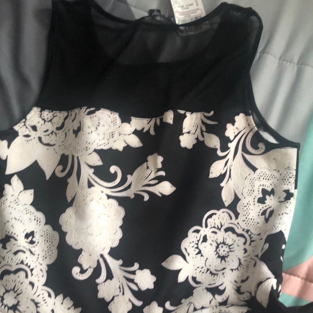 Black and white flower girls dress